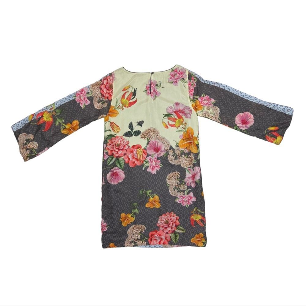 Johnny Was Silk Shift Dress Long Sleeve Floral - Picture 9 of 15